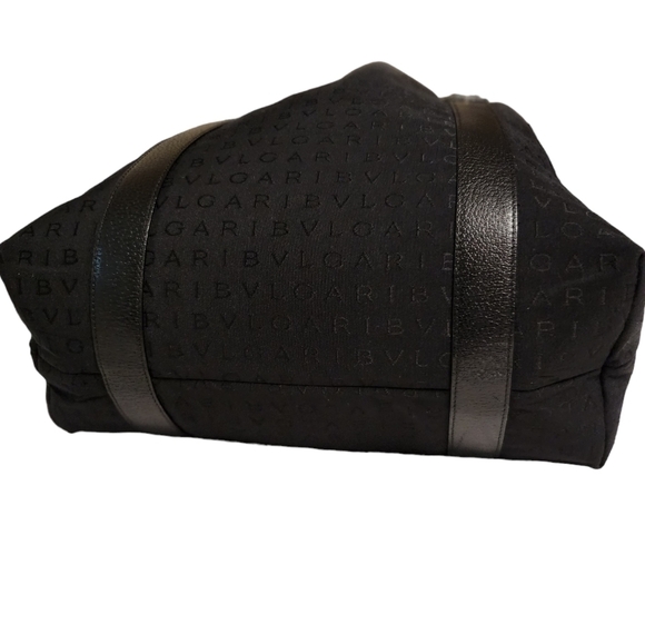 Authentic Bvlgari Canvas Monogram Tote with Leather Trim Black - Picture 2 of 14